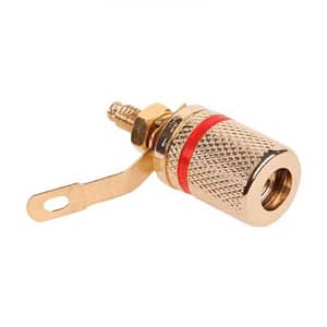 Mufa mama 4mm banana montaj gold inel rosu