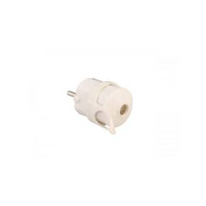 Mufa tata Stecher Schuko cu inel de prindere iesire dreapta alb 250V 16A Well