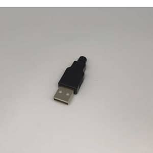 Mufa USB (2.0) TIP A tata pe cablu carcasa plastic negru