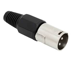 Mufa XLR tata negru montare cu lipire pe fir protectie pentru cablu WTY0054A