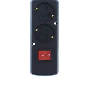 Multipriza 2 prize cu intrerupator fara cablu alimentare negru GN-270SWS/BK Plastrol