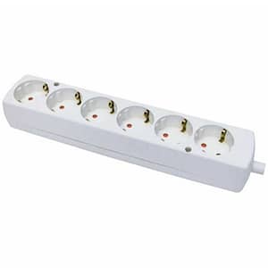 Multipriza 6 prize SCHUKO alb fara cablu GN-670S Plastrol EXTS-GN-670S/WE-PTL