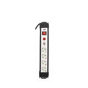 Prelungitor 4 prize 5m cu protectie cablu 3xG1.5mmp Well