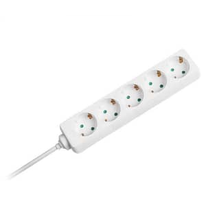 Prelungitor 5 prize 1.5m 3G1.5mm2 alb V-TAC SKU-8758