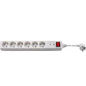 Prelungitor 6 prize 1.4m cu protectie cu switch intrerupator iluminat 3xG1.5mm Goobay