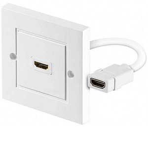 Priza de perete HDMI mama-mama alb ecranat Goobay