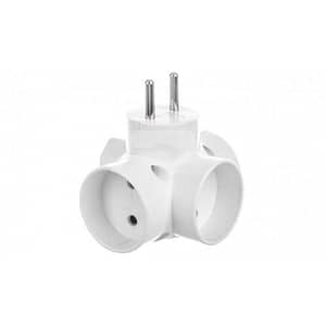 R-43 Conector AC supply splitter Layout 2P Type round flat white TIMEX-ELEKTRO