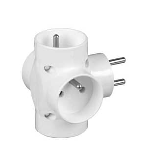 R-47 Conector AC supply splitter Layout 2P Type round white TIMEX-ELEKTRO