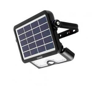 Reflector LED 6000K alb rece cu panou solar cu senzor de miscare 5W 500lm IP65 HOME FLP 500 SOLAR