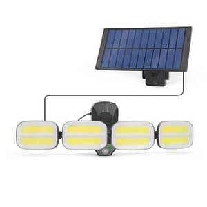 Reflector solar 10W 600lm IP65 cu senzor de miscare cu unitate solara prin cablu 8 LED-uri COB