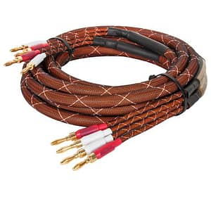 Set cabluri difuzor cu mufe banana 4mm x2 conductor cupru 15AWG 1.6mm2 5m Kruger&Matz KM0335-5M
