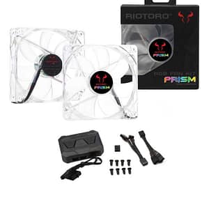 Set controller + 2 ventilatoare Riotoro Prism 120mm iluminare RGB FRGB256-168X