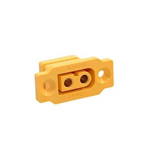 Soclu alimentare DC XT60 mama 2pini lipire montare pe panou 30A 500V galbena AMASS XT60E-F