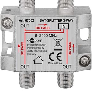 Splitter SAT 3 iesiri pentru dispozitive prin satelit 5-2400MHz Goobay 67002