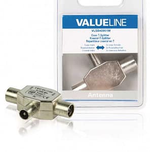 Splitter T Coaxial tata - 2x Coaxial mama Valueline