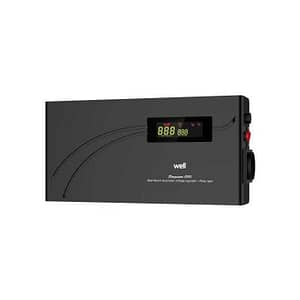 Stabilizator automat de tensiune cu releu 1000VA orizontal Well AVR-REL-SLIMPOWER1000-WL