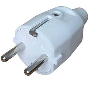 Stecher Schuko cauciucat alb cu presetupa cauciuc IP20 16A 250V ODO SPN3110