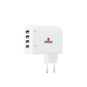 Stecher Skross EU cu 4 porturi USB alb 3x 1A 1x 2.4A
