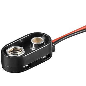 Suport baterie 1x 9V rezistenta la apa cu fire hidrofuge pentru lipire negru 11996 Goobay