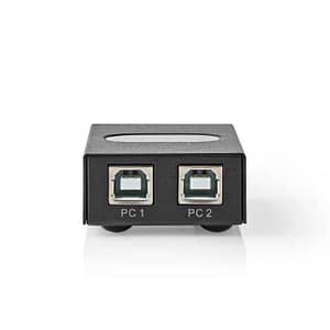 Switch USB 2 porturi negru Nedis