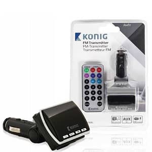 Transmitator Konig FM negru cu telecomanda