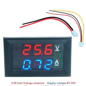 Voltmetru si Ampermetru 0-10A rosu DC 4-30V VOLT/AMP 10A