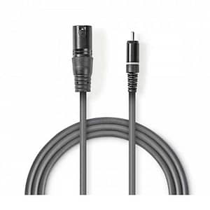 XLR-RCA audio cablu XLR 3pini tata - RCA tata 1.5m Gri NEDIS