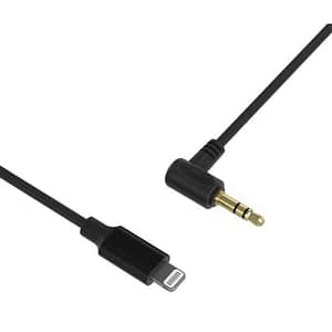 Cablu audio iPhone la mufa Jack 3.5 mm 50cm negru