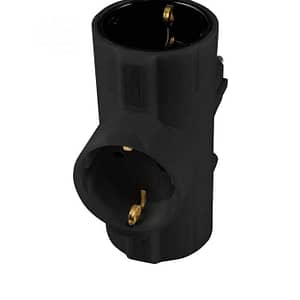 Distribuitor tip T 3x prize schuko cu protectie negru 16A 3680W TPF-26/BK Home