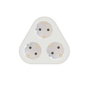 Stecher triplu Technik MT-3WH cu contact protectie 3x Schuko 3500W 16A alb