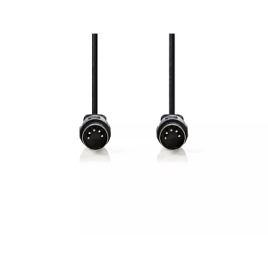 Cablu audio stereo DIN 5p tata - 5p DIN tata 3m negru Nedis CAGL20000BK30