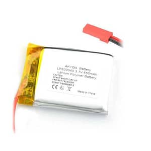 Acumulator Lithium Polymer 06039 650mAh 1S 3.7V fir cu conector JST-BEC 40x30x6mm AKYGA Battery