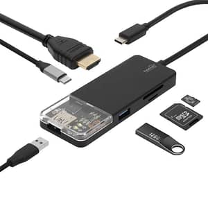 Statie andocare USB-C HUB 6in1 HDMI /microSD /USB /USB C PD 100W Home USBHUB6