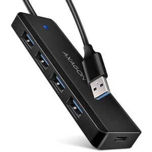 Hub USB AXAGON HUE-C1A 4x USB 3.2 Gen 1 1x USB-C 0.2m - USB Type-A negru