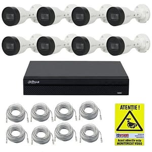 Kit IP 8 camere Dahua 4MP IR 30m PoE