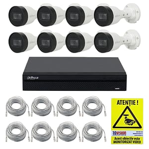 Kit IP Dahua 8 camere 2MP IR 30m PoE