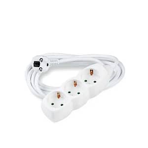 Prelungitor 3 prize cablu 3x1.5mmp 1.5m alb Technik EXTS-3S1.5M-THK