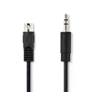 Cablu audio DIN 5pini tata - Jack 3.5 mm STEREO tata 2m Nedis CAGL20100BK20