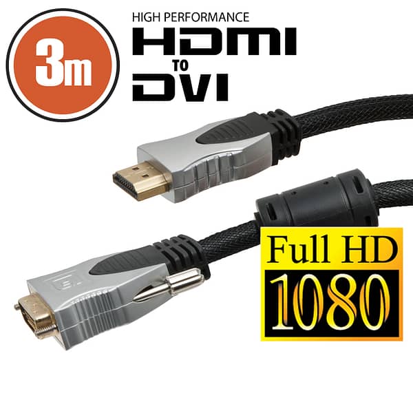 Cablu DVI-D 24+1 la Hdmi 3m Profesional aurit Delight