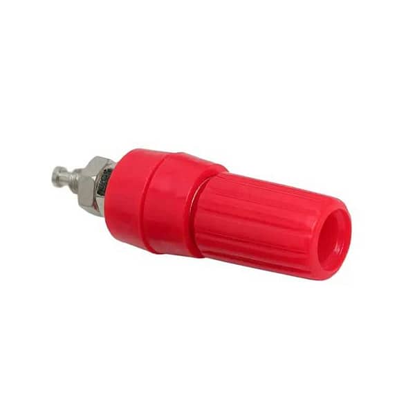 Mufa audio banana mama 4mm montabil executie din plastic rosu