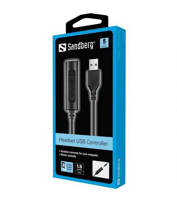 Adaptor audio USB pentru casti Jack 3.5 mm 1.5m negru Sandberg 134-17 - imagine 3