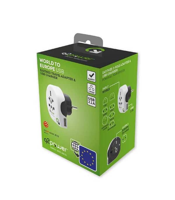 Adaptor calatorii World to Europe + USB Q2 AUSTRALIA CHINA ITALIA UK CH BRAZIL USA EURO 16A 1.100110 - imagine 3