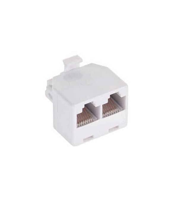 Adaptor RJ45 8p8c tata la 2x mama RJ45 alb