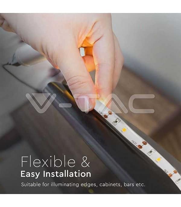 Banda LED 2835 2.4W 1m 2700K cu senzor de miscare si alimentare baterii 4x AAA V-TAC - imagine 5