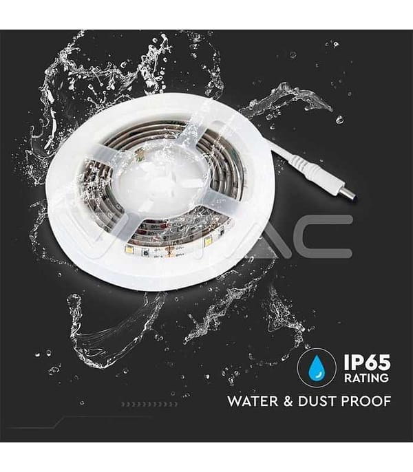 Banda LED 2835 2.4W 1m 2700K cu senzor de miscare si alimentare baterii 4x AAA V-TAC - imagine 6