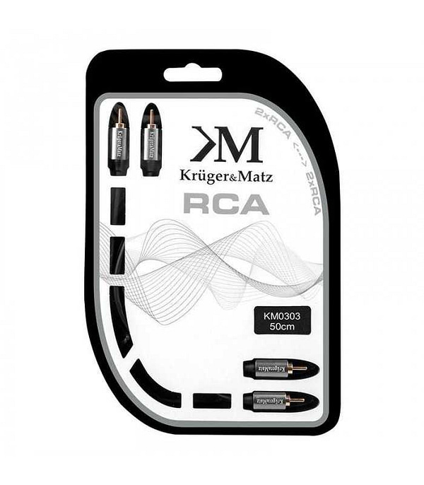 Cablu 2x RCA la 2x RCA 0.5m Profesional Kruger&Matz - imagine 2