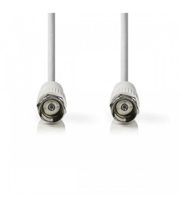 Cablu coaxial Nedis coaxial tata - coaxial mama 2m alb CSC dublu izolat - imagine 2