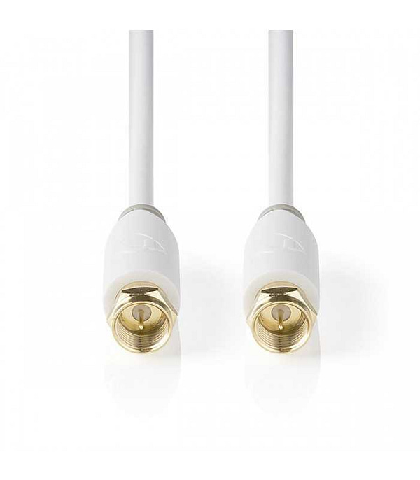 Cablu coaxial Nedis F tata - F tata 2m alb cupru dublu izolat - imagine 2