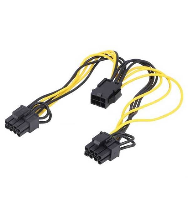 Cablu de alimentare PCI-E 6pin mama - PCI-E 8pin mama x2 0.15m pentru placa video AKYGA AK-CA-55