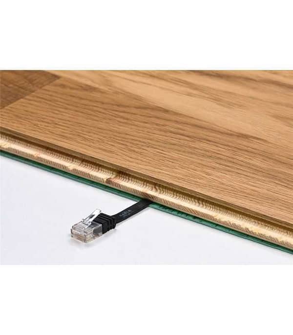 Cablu plat Cat6A UTP 0.5m 500MHz RJ45 cupru galben Goobay - imagine 2